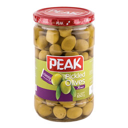 کنسرو زیتون سوپر ویژه 650 گرمی شیشه پیک