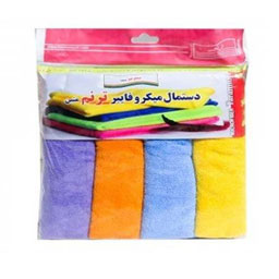 دستمال حوله ای میکروفایبر سایز 30x40 cm بسته 4 عددی ترنم متین