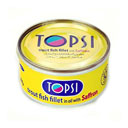 تن ماهی فیله قزل آلا زعفرانی وزن 180 گرمی تاپسی