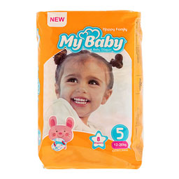 پوشک نارنجی سایز 5 بسته 28 عددی مای بیبی