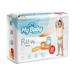 پوشک شورتی بچه سایز 4 سری پول آپ 30 عددی مای بیبی