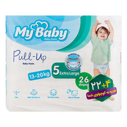 پوشک شورتی بچه سایز 5 سری پول آپ 26 عددی مای بیبی