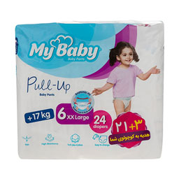 پوشک شورتی بچه سایز 6 سری پول آپ 24 عددی مای بیبی