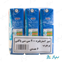 پک شیر 6 عددی پر چرب استرلیزه 200 میلی لیتری دومینو