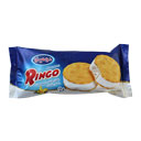 بستنی وانیلی با بیسکویت و سس شکلات دومینو