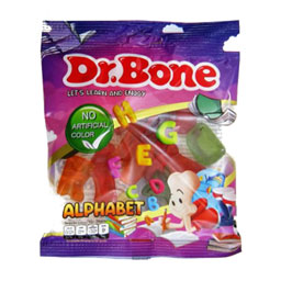 پاستیل حروف 85 گرمی دکتر بن به صورت کارتنک 18 عددی