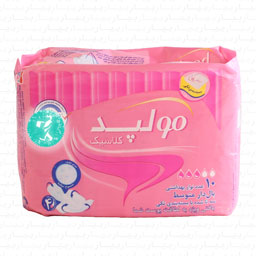نوار بهداشتی کلاسیک 10 عددی متوسط بال دار مولپد