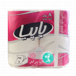دستمال توالت 4 لایه 8 قلو پاپیا
