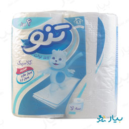 دستمال توالت کلاسیک 3 لایه 4 رول تنو