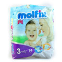 پوشک بچه متوسط سایز سه 14 عددی مولفیکس