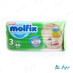پوشک کامل بچه متوسط 46 عددی + دستمال مرطوب هدیه مولفیکس