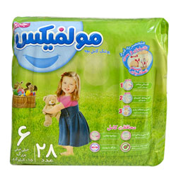 پوشک کودک سایز 6 بسته 24 عددی مولفیکس