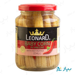 کنسرو ذرت جوان با فلفل تند 340 گرمی لئونارد