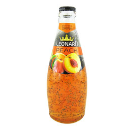 لئونارد نوشیدنی حاوی تخم ریحان با طعم هلو 300 میلی لیتر