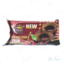 کیک روغنی شکلاتی با مغزی کرم آلبالو 55 گرمی نظری