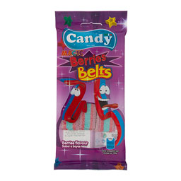 پاستیل نواری توت ترش 85 گرمی کندی میکس