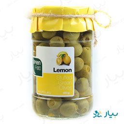 زیتون سبز با مغز لیمو اسپانیایی 680گرمی گرین فیلد