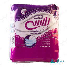 نوار بهداشتی بالدار خیلی نازک ویژه شب 10 عددی نانسی