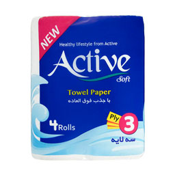 دستمال کاغذی حوله 4 قلو اکتیو