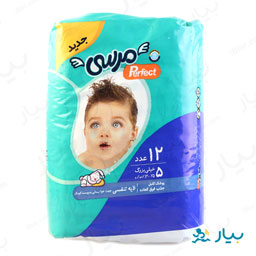 پوشک کودک سایز 5 خیلی بزرگ (25-12 کیلوگرم) 12 عددی مرسی