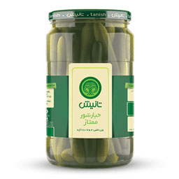 خیارشور ممتاز شیشه ای 680 گرمی (ویژه مخلوط) تانیش