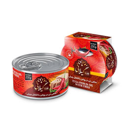 کنسرو ماهی تون در روغن فلفلی 200 گرمی گیلانی