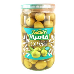 کنسرو زیتون با هسته معمولی 680 گرمی فامیلا