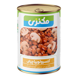 کنسرو لوبیا با قارچ 380 گرمی مکنزی