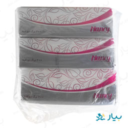 دستمال کاغذی نایلونی 3 عددی 200 برگ دولایه نانسی