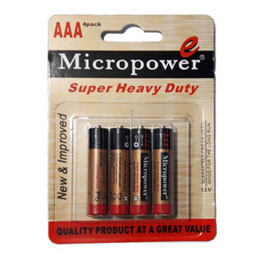 باتری نیم قلم کربن زینک 4 عددی میکرو پاور