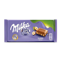 شکلات تابلت مغزدار فندوقی 80 گرمی میلکا