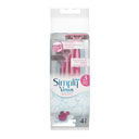 تیغ سه لبه صورتی مخصوص بانوان بسته 4 عددی ونوس