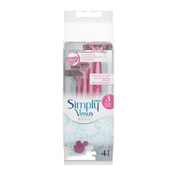 تیغ سه لبه صورتی مخصوص بانوان بسته 4 عددی ونوس