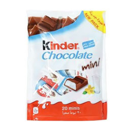 پک شکلات مینی شیری 20 عددی کیندر