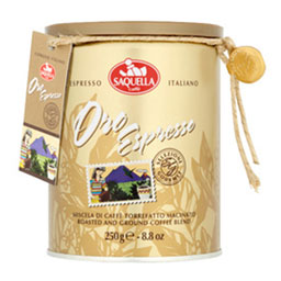 مخلوط قهوه بو داده و آسیاب شده اسپرسو 250 گرمی ساکوئلا