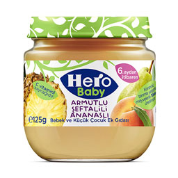 پوره میوه آناناس گلابی هلو 125 گرمی هیرو