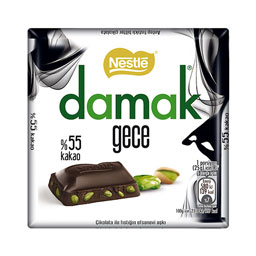 شکلات تلخ 55 درصد داماک پسته ای 65 گرمی نستله