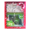 بسته هدیه سه تکه ای سوئیت(ادوتوالت 100 میل+ بادی میست 150 میل+ کیف آرایشی) شی