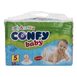 پوشک سایز 5 بسته 34 عددی کانفی بیبی