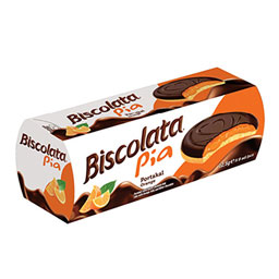 بیسکویت شکلاتی پرتقالی پیا 100 گرمی بیسکولاتا