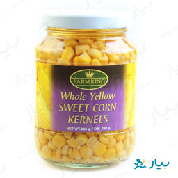 کنسرو ذرت دان 340 گرمی شیشه ای فارم کینگ