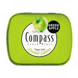 قرص خوشبو کننده دهان مدل سیب سبز مقدار 14 گرمی کامپس