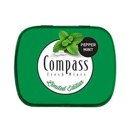 قرص خوشبو کننده دهان با طعم نعناء تند قوطی فلزی 14 گرمی کامپاس