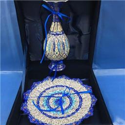 ست بشقاب وگلدون مینا سایز 25 سانتی