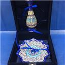 ست بشقاب و گلدون مینا 16 سانتی