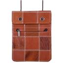 کیف پاسپورتی چرم آمین طرح تکه دوزی مدل 00-01 | قهوه ای روشن