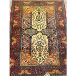 قالیچه عشایری، بافت تربت حیدریه، چله پشم ، گل ابریشم، سایز 1 در 1/5