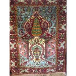 قالیچه عشایری خراسان، سایز 1 در 1/5 ، تمام پشم گل ابریشم